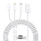 Baseus Ultra-Fast 3-in-1 Cable USB-A→M+L+C 3.5A 1.3m White