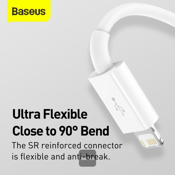 Baseus Ultra-Fast 3-in-1 Cable USB-A→M+L+C 3.5A 1.3m White