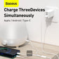 Baseus Ultra-Fast 3-in-1 Cable USB-A→M+L+C 3.5A 1.3m White