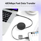كابل شحن سريع باسيوس Free2 Draw Mini قابل للسحب بقوة 100 واط - من Type-C إلى Type-C بطول 1 متر (أسود)