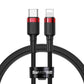 كابل باسيوس Cafule من Type-C إلى Lightning بقوة 20 واط - شحن سريع PD ونقل بيانات (1 متر) أسود