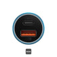 شاحن سيارة باسيوس Golden Contactor Max بقوة 60 واط - منفذ مزدوج USB + Type-C (أزرق)