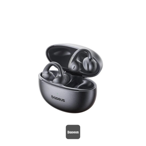 سماعات باسيوس Bowie MC1 Pro اللاسلكية (Open-Ear) - تصميم رياضي مريح وصوت نقي (Cosmic Black)