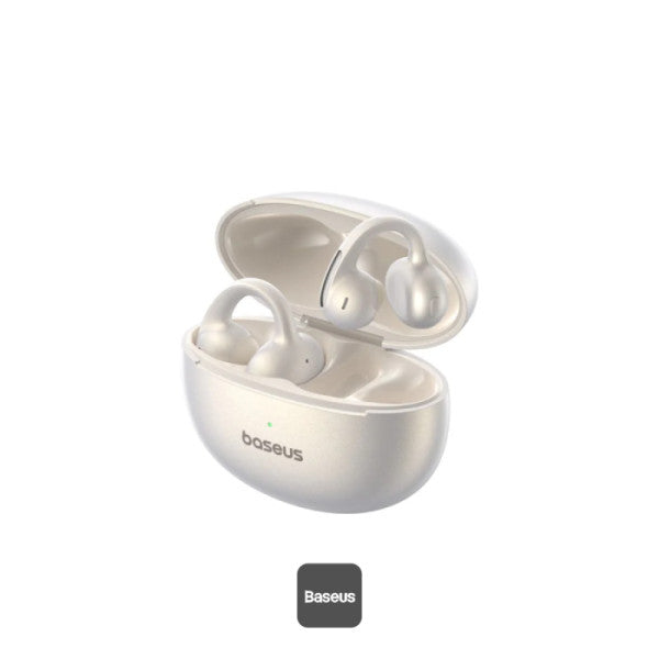 سماعات باسيوس Bowie MC1 Pro اللاسلكية (Open-Ear) - تصميم مريح وصوت محيطي (Stellar White)