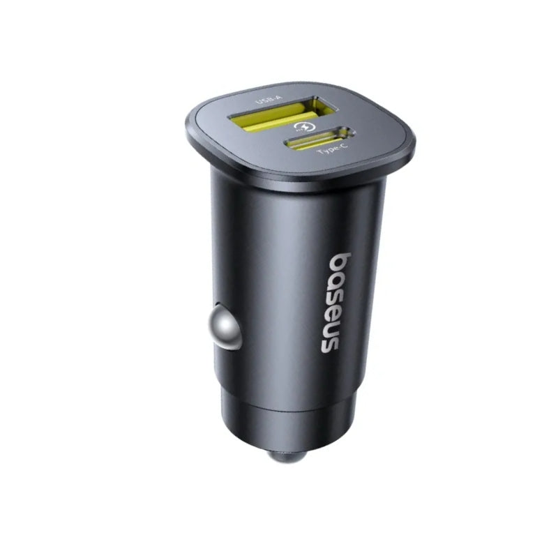 شاحن سيارة بيسيوس GoTrip DP1 بمنفذي USB‑C وUSB‑A بقدرة 30W – لون Cosmic Black