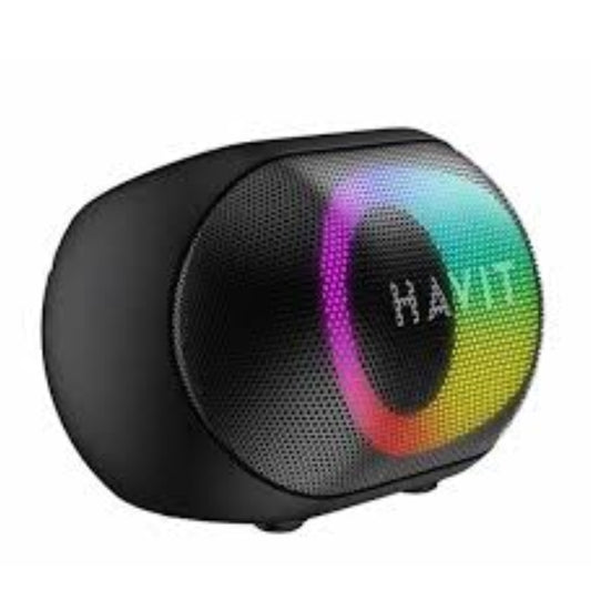 هافيت SK885BT مكبر صوت لاسلكي مقاوم للماء مزود بإضاءة RGB ملون باللون الأسود