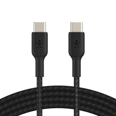 "كابل Belkin مضفر من USB-C إلى USB-C بطول 1 متر - أسود"