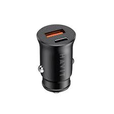 شاحن سيارة هافيت ثنائي USB PD 20W+ أسود