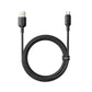 كابل شحن باسيوس Silky ناعم الملمس من USB-A إلى Type-C بقدرة 3 أمبير - طول 2 متر (أسود)