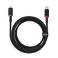 كابل باسيوس Dura فائق المتانة من Type-C إلى Lightning بقوة 20 واط - بطول 2 متر (أحمر + أسود)
