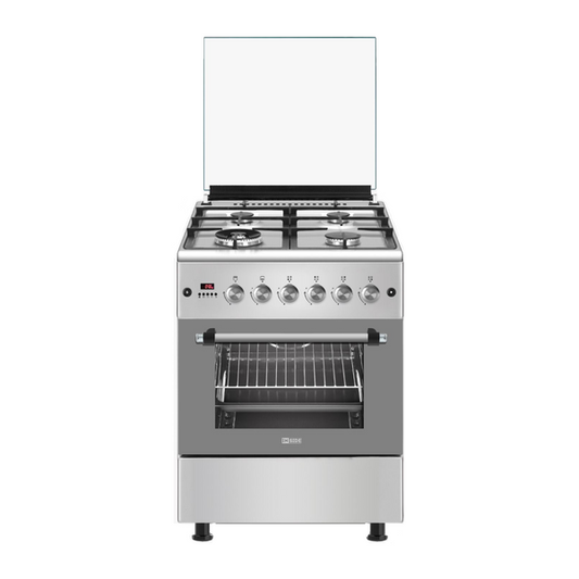 INSIDE FTS-6031-MST Gas Cooker 4 Burners, Silver طباخ انسايد