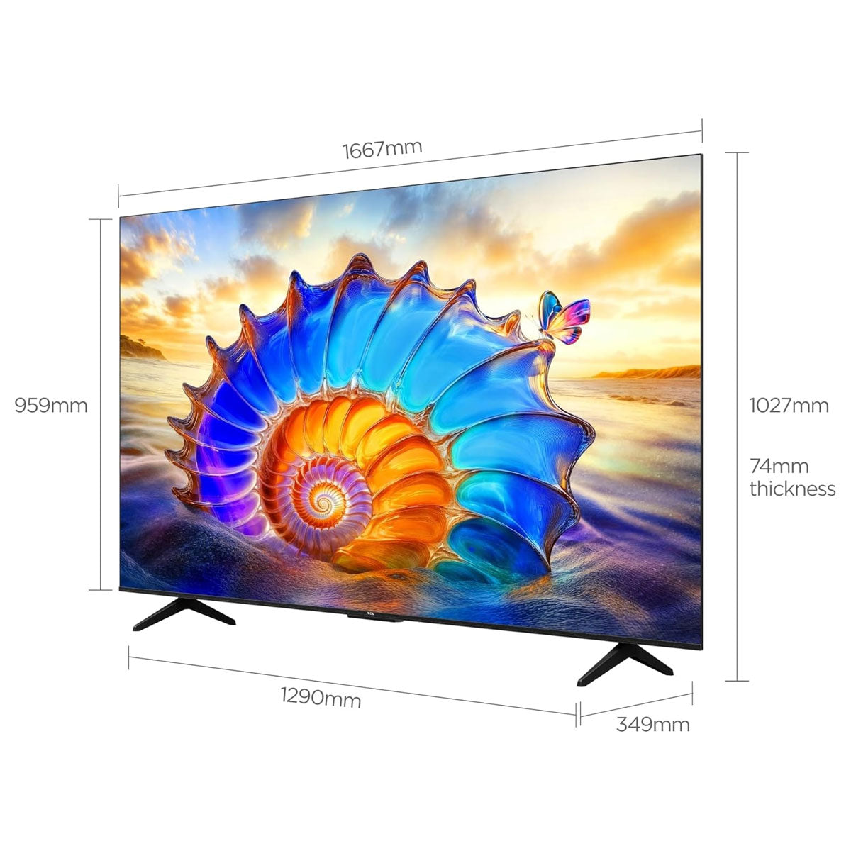 TCL V6D 75 بوصة - منظر جانبي