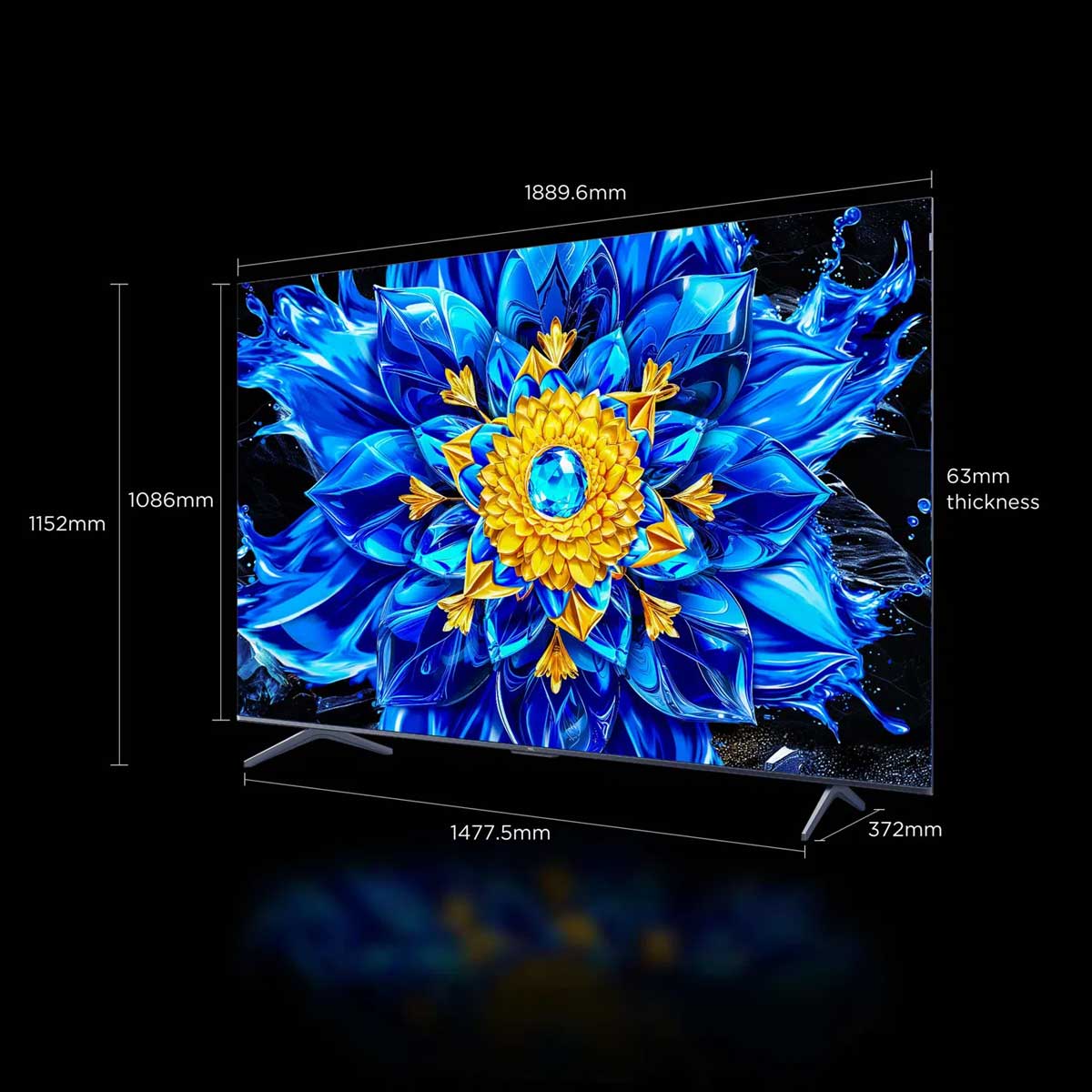 TCL P8L 85 بوصة - الأبعاد