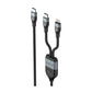 كابل Havit CB6326، من النوع C إلى C+L، بطول 1.2 متر، بقوة 100 واط + 30 واط، باللون الأسود.