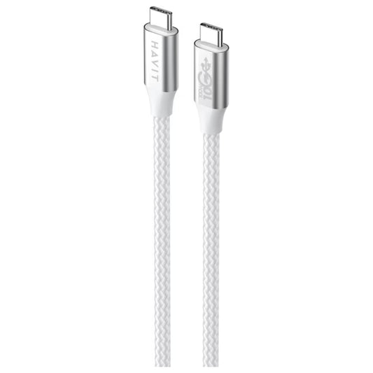كابل Havit CB6311 نوع C إلى L بطول 1 متر وقدرة 30 واط، اللون الأبيض