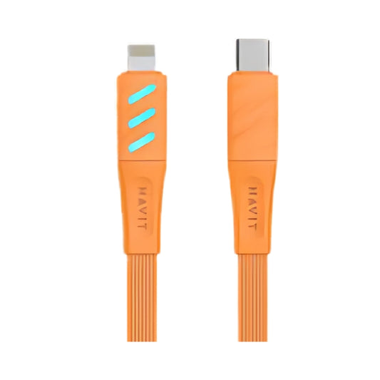 كابل هافيت برتقالي  Type-C TO Lightning