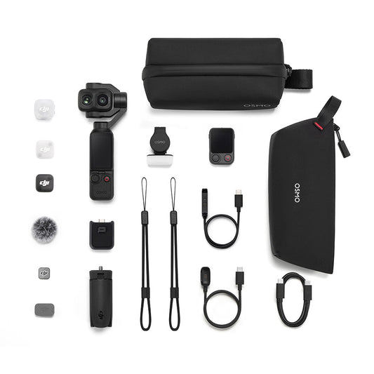 محتويات علبة DJI Osmo Pocket 4P فلوك كومبو