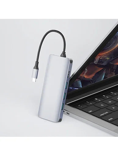 WiWU Alpha 12 في 1 نوع C Hub محول الكمبيوتر المحمول USB C إلى USB 3.0 HDMI Lan قارئ بطاقات دفتر دونغل