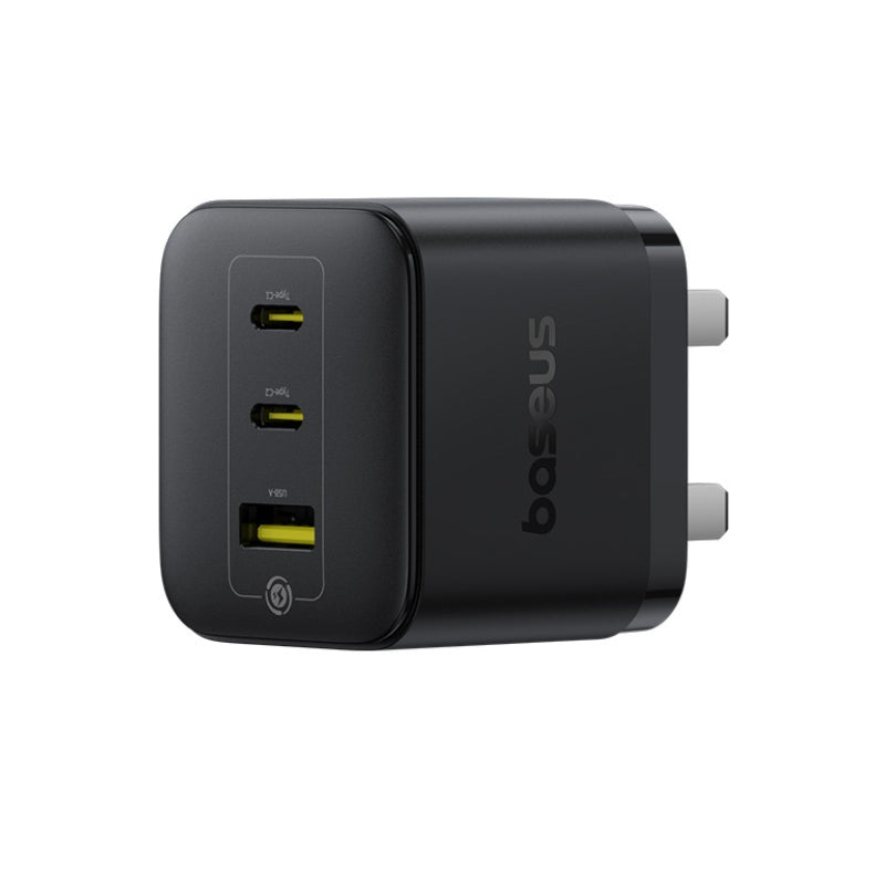 باسيوس شاحن بالم 2C+U ‏65 واط UK أسود (مع كابل C→C ‏100 واط بطول 1 متر أسود)
