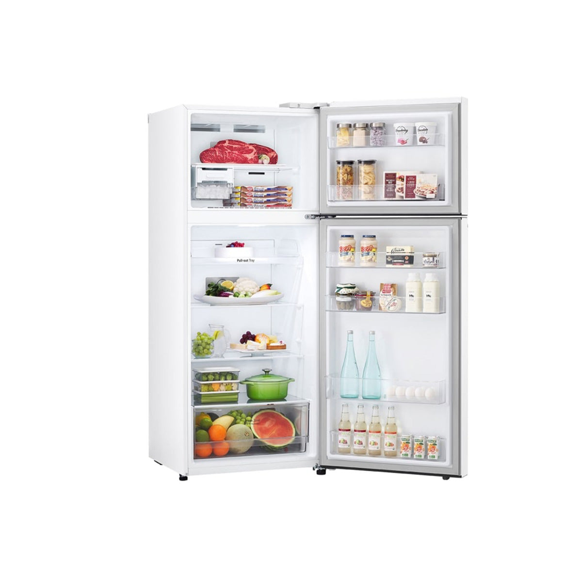 LG GNB-582GVWP refrigerator with 423 liters, white color