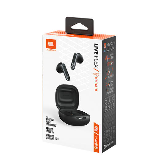 JBL Live Flex - Black - Open Design and Professional Voice for Your Daily World