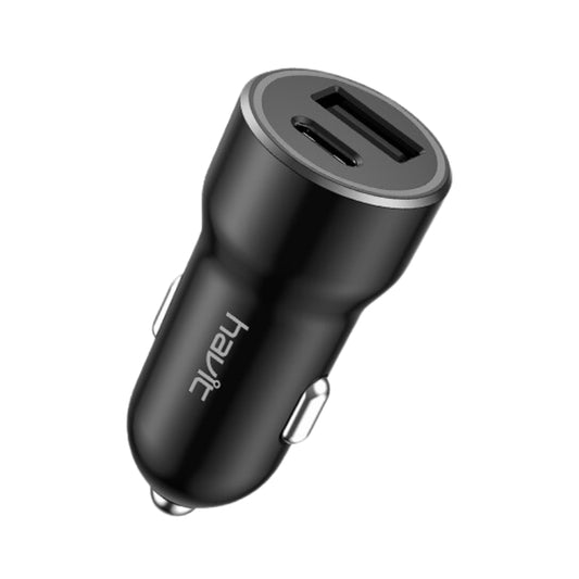 شاحن سيارة هافيت 20 وات USB A وC أسود