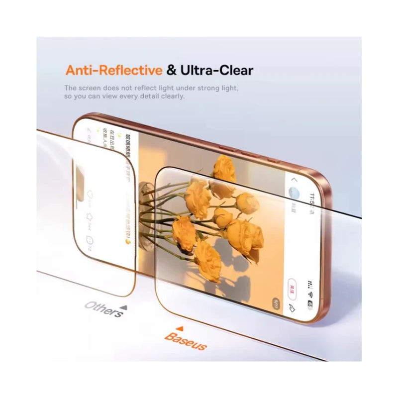لصاقة شاشة باسيوس Crystalline HD لهاتف iPhone 17، شفاف (مع صينية، عبوة واحدة)
