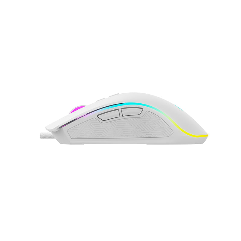 فأرة هافيت MS1034 السلكية مع إضاءة RGB - أبيض