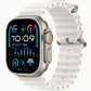 Apple Watch Ultra 2 49mm Titanium White , Ocean Band -ساعة أبل الترا 2 - 49 ملم تيتانيوم أبيض - حزام المحيط