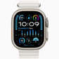 Apple Watch Ultra 2 49mm Titanium White , Ocean Band -ساعة أبل الترا 2 - 49 ملم تيتانيوم أبيض - حزام المحيط