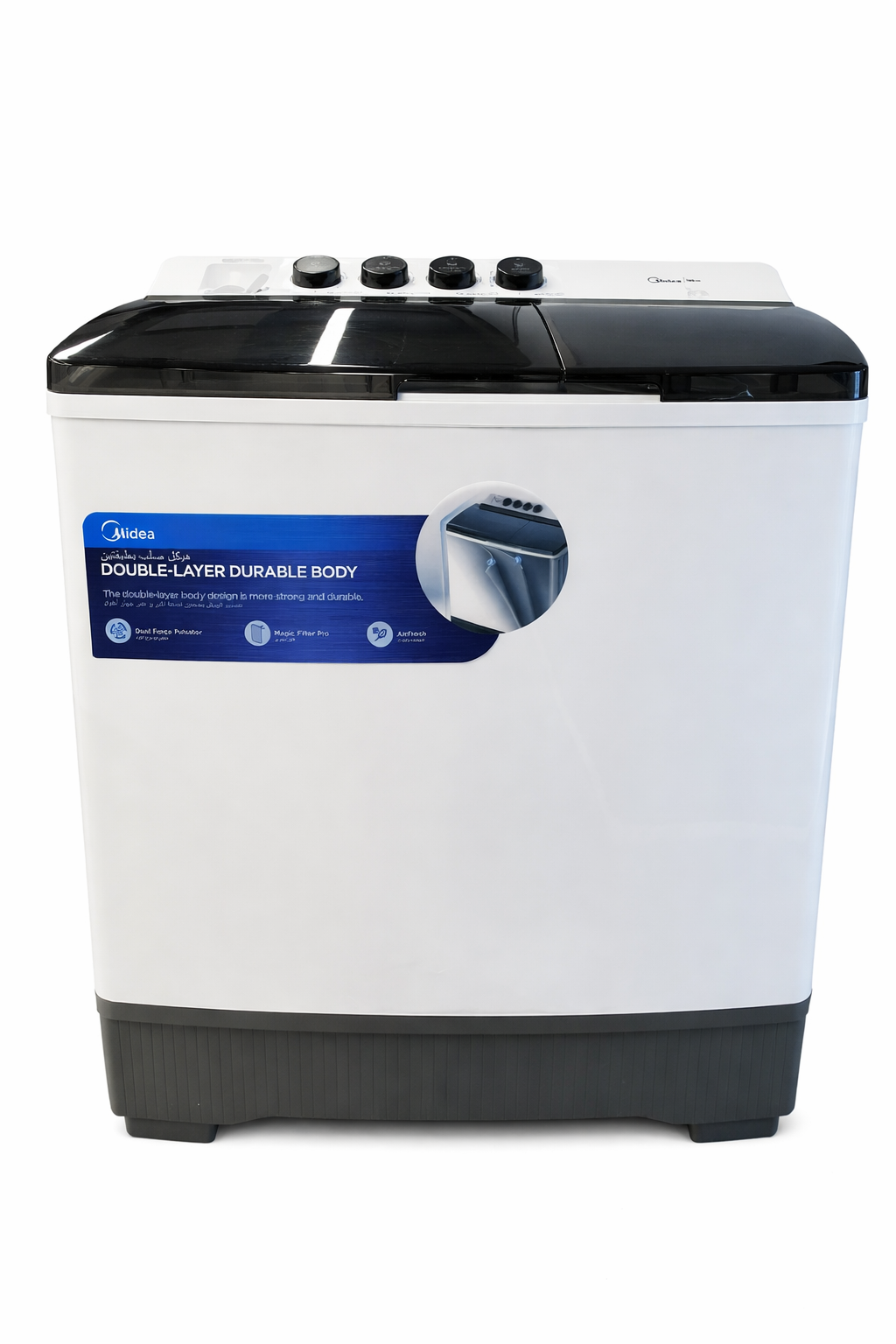غسالة حوضين مايديا 19 كجم MT100W190/WG