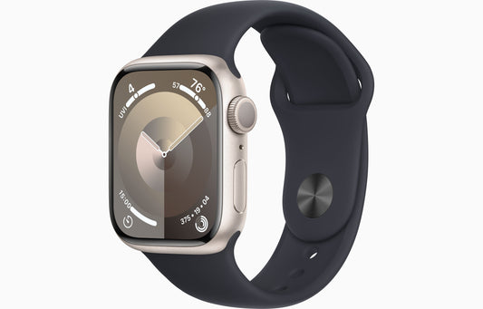 Apple Watch Series 9 41mm GPS Starlight - ساعة ابل سيريز 9 مقاس 41 ملم بنظام تحديد المواقع -اللون ضوء النجوم