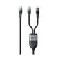 كابل Havit CB6326، من النوع C إلى C+L، بطول 1.2 متر، بقوة 100 واط + 30 واط، باللون الأسود.