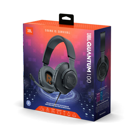 JBL Quantum 100m2 headphone - Black - Sound Resolution and Clear Microphone for Professional Games experience