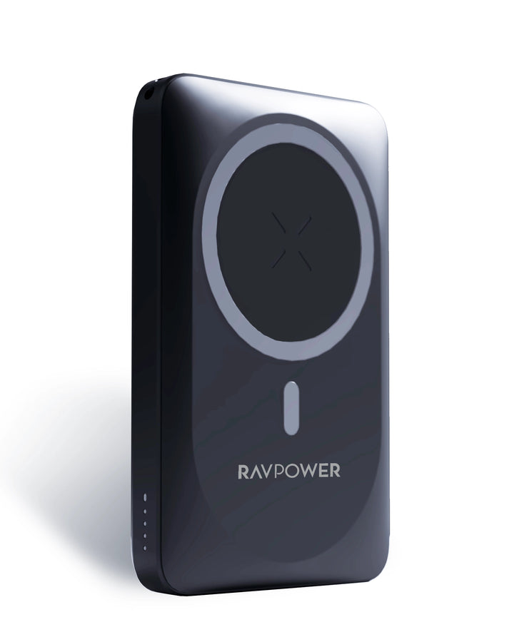 بنك الطاقة اللاسلكي المغناطيسي Ravpower RP-PB1212 بسعة 10000 مللي أمبير في الساعة - أسود