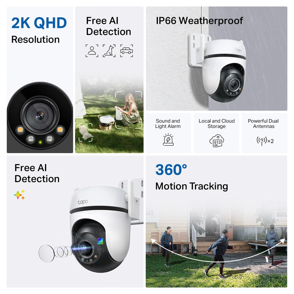 Outdoor Pan-Tilt Security Wi-Fi Camera Tapo C520WS - كاميرا Wi-Fi للأمن الخارجي مع دوران وإمالة