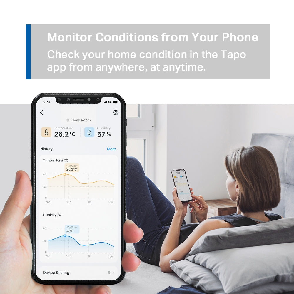 Tapo Smart Temperature and Humidity Monitor Tapo T315 - جهاز مراقبة درجة الحرارة والرطوبة الذكي Tapo T315