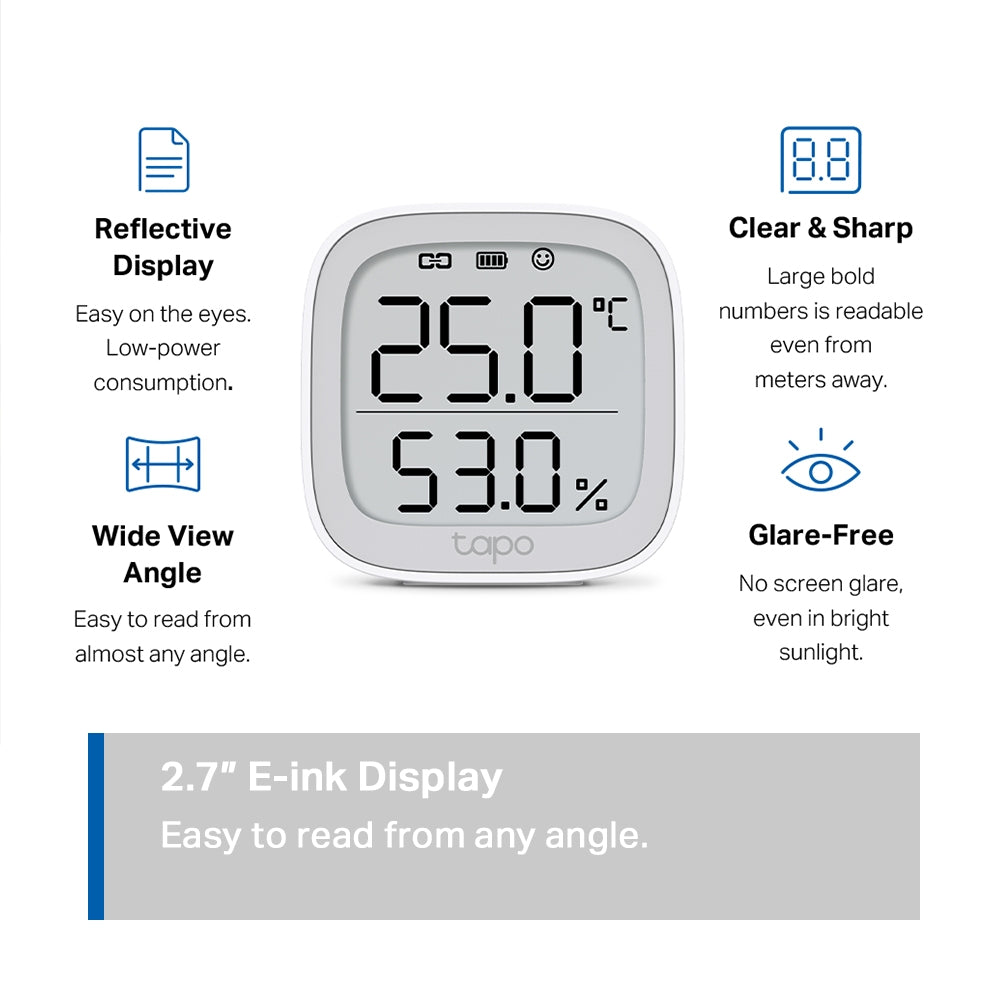 Tapo Smart Temperature and Humidity Monitor Tapo T315 - جهاز مراقبة درجة الحرارة والرطوبة الذكي Tapo T315