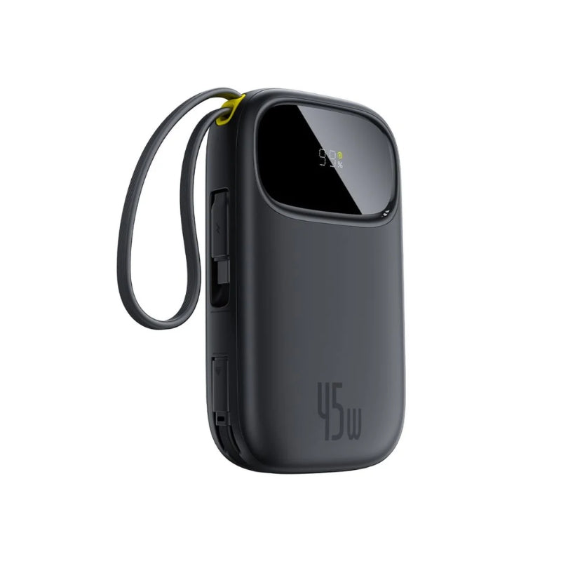 باسيوس – بنك طاقة EnerFill FC31 Qpow 3 مع شاشة رقمية وكابلات USB-C وLightning بسعة 10000mAh وقدرة 45 واط