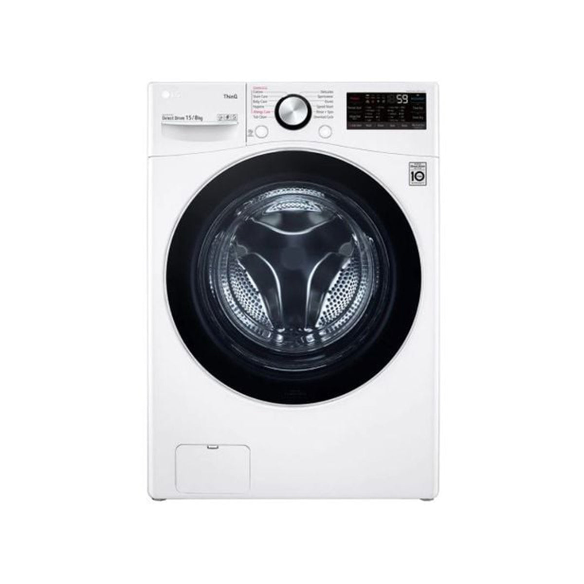 غسالة ومجفف LG WDL91H02PN بسعة 15 كجم غسيل و8 كجم تجفيف مع تقنية AI Direct Drive والكمية البخارية – أبيض