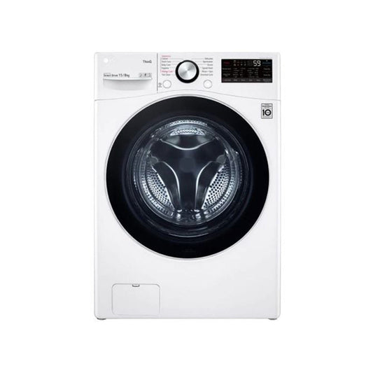 LG WDL91H02pn washing machine and dryer with a capacity of 15 kg washing and 8 kg drying with AI Direct Drive technology and steam quantity - white