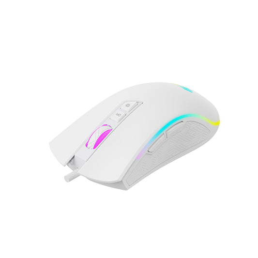 فأرة هافيت MS1034 السلكية مع إضاءة RGB - أبيض