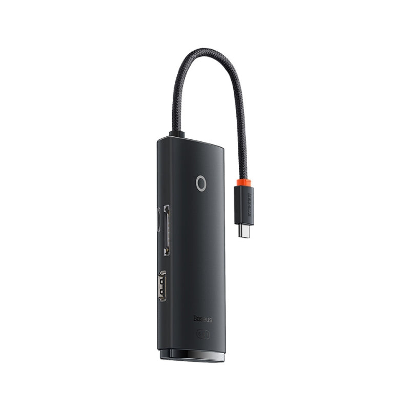 باسيوس موزع منافذ Lite ‏6 منافذ Type-C (HDMI+USB3.0+SD/TF) أسود