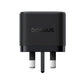 باسيوس شاحن بالم 2C+U ‏65 واط UK أسود (مع كابل C→C ‏100 واط بطول 1 متر أسود)