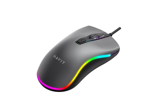 فأرة هافيت MS72 السلكية مع إضاءة RGB - أصفر ذهبي