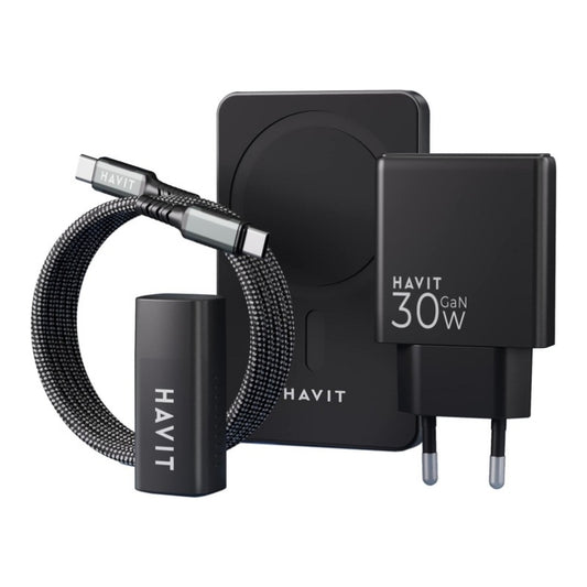 مجموعة هدايا Havit 2024 EU - باور بانك (أسود + رمادي)
