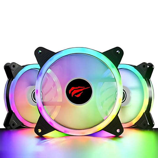 مروحة هافيت لتبريد  F2089 RGB LED صندوق الكمبيوتر