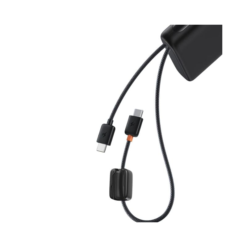 باسيوس – بنك طاقة EnerFill FC41 مع شاشة رقمية وكابلين USB-C مدمجين بسعة 10000mAh وقدرة 67 واط