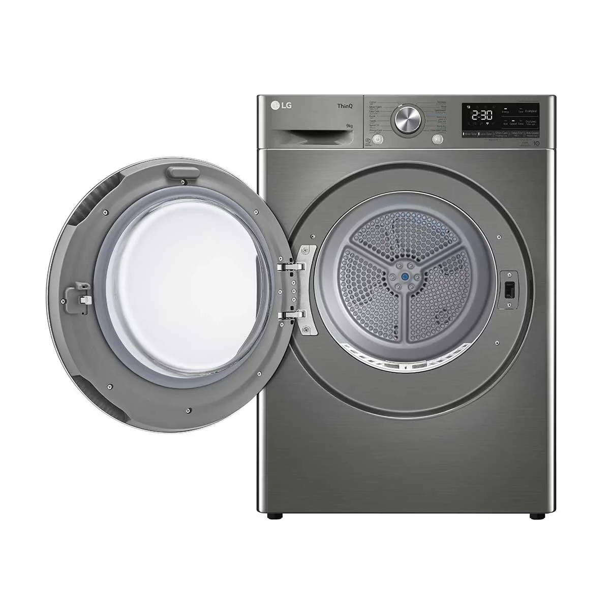 مجفف ملابس LG بمضخة حرارية مزدوجة (Dual Inverter Heat Pump) سعة 9 كجم وتصنيف طاقة +++A | لون سلفر | موديل RH90V9PV8N