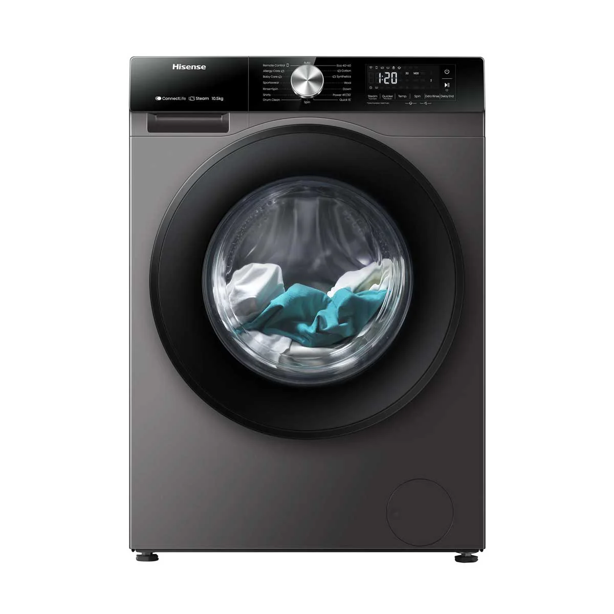 Hysense washing machine front loading with steam drying 12 km